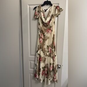 Robbie Bee Floral Maxi Dress in Cream and Pink